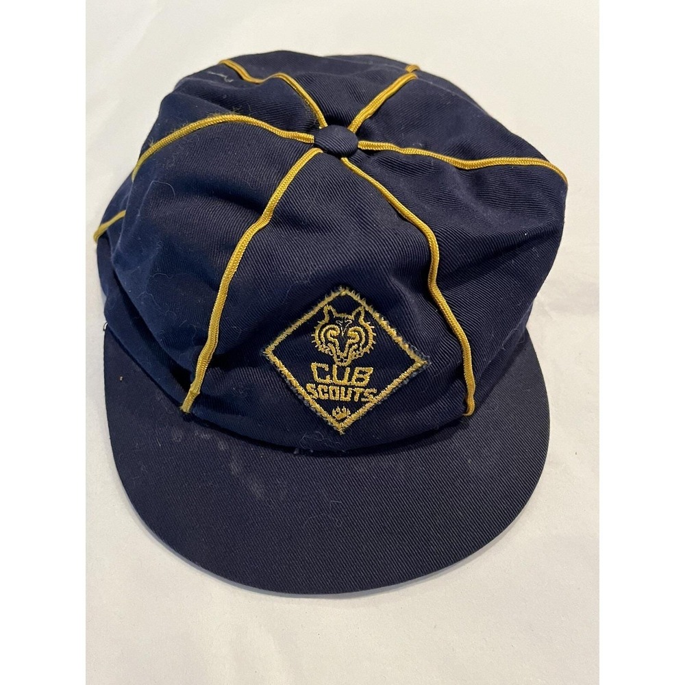 VINTAGE 1960's BSOA Official‎ Cub Scouts Cap Hat Blue & Gold Size 6 7/8ths
